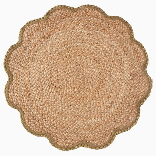 Sage Natural Scalloped Placemat