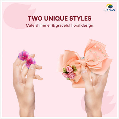 Children's hair clips with soft fabric bows and secure alligator clips