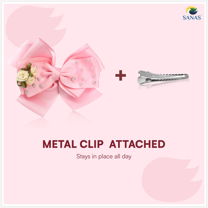 Peach Bow Hair Clips Hair Accessories for Women