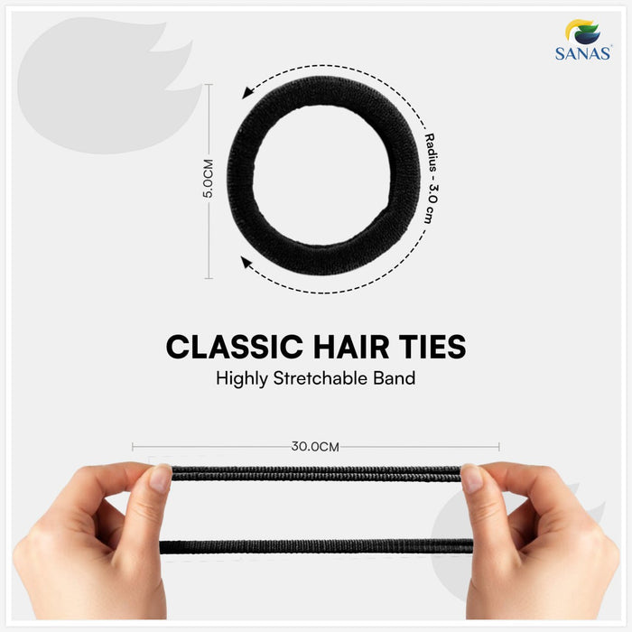 Black Elastic Hair Ties for Women