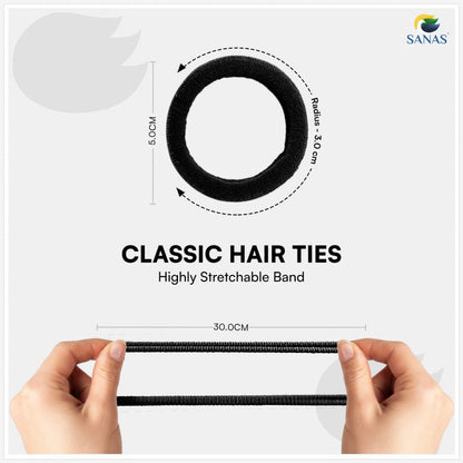 Black Elastic Hair Ties for Women