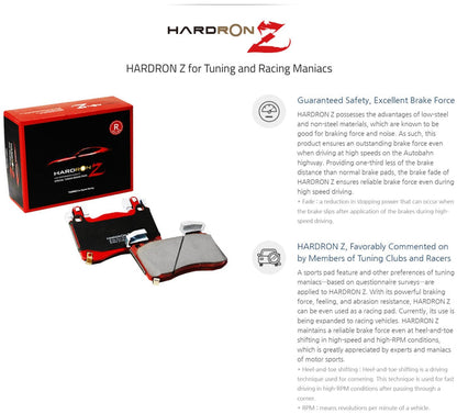 Sangsin Hardron ZR Brake Pads for Kia Stinger Genesis G70 3.3T Brembo Front Rear