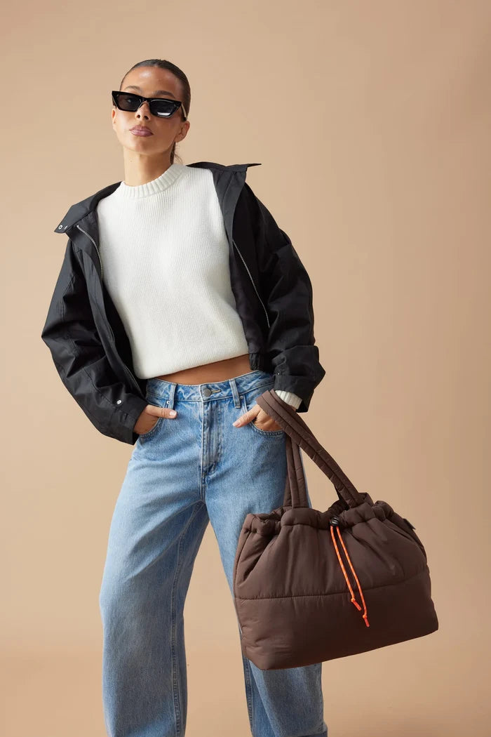 SCRUNCH BASE in Chocolate + Orange by Base Supply