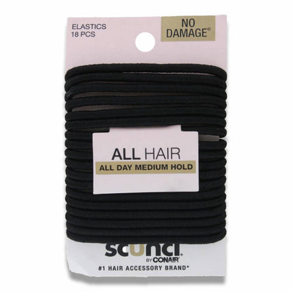 Scunci - Comfortable All Day Medium Hold, Black 18 ct - 48 Pack