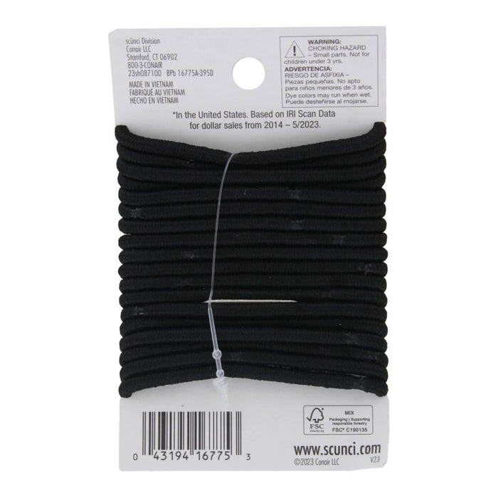 Scunci - Comfortable All Day Medium Hold, Black 18 ct - 48 Pack
