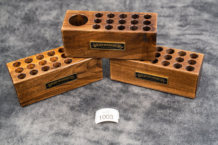 SECONDS WOOD DESK ORGANIZER - PEN HOLDER - WALNUT - 1003