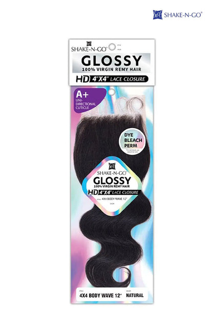 SHAKE N GO GLOSSY 4X4 HD LACE CLOSURE 12" - BODY WAVE - BSW BEAUTY CANADA