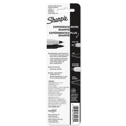 Sharpie - Twin Tip Permanent Markers, Black - 48 Pack