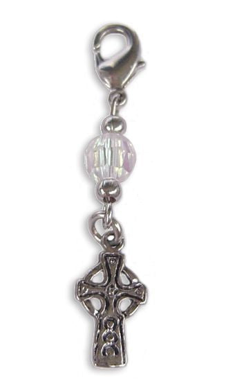 Silver Cross Charm – Mini Hair Twister Spiritual Accessory front view