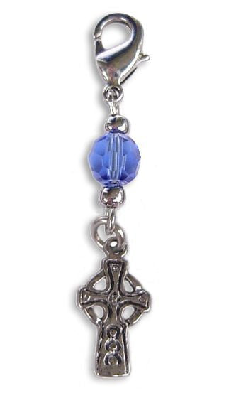 Silver Cross Charm – Mini Hair Twister Spiritual Accessory front view