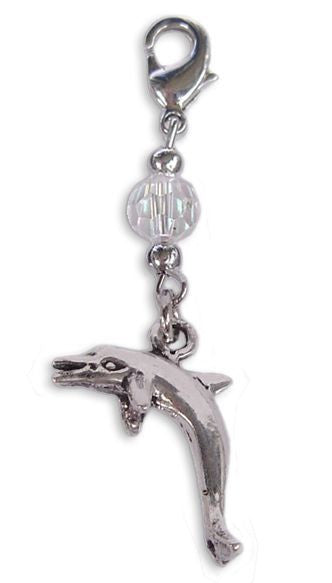 Silver Dolphin Charm – Mini Hair Twister Accessory front view