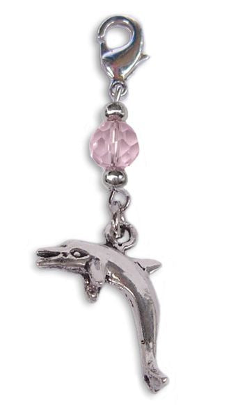 Silver Dolphin Charm – Mini Hair Twister Accessory front view