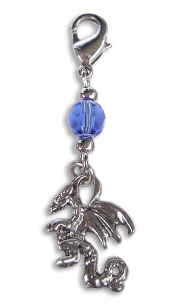 Silver Dragon Charm – Mini Hair Twister Accessory front view