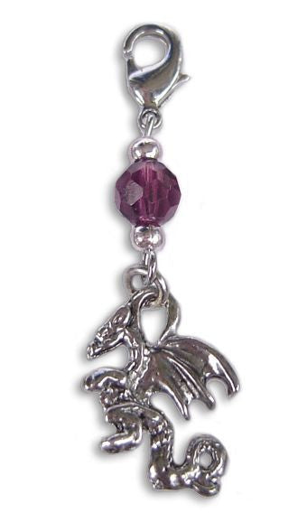 Silver Dragon Charm – Mini Hair Twister Accessory front view