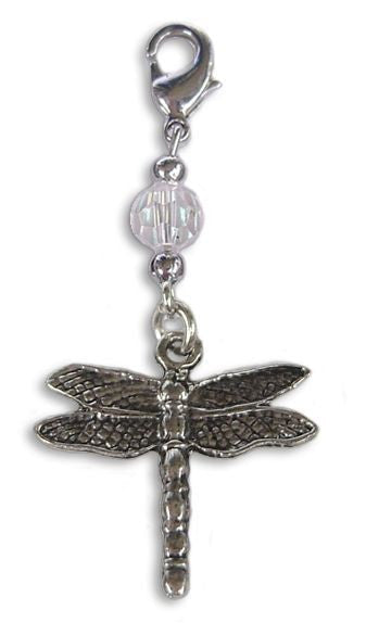 Silver Dragonfly Charm – Mini Hair Twister Accessory front view