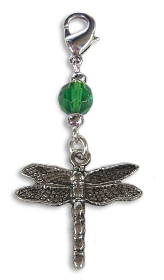 Silver Dragonfly Charm – Mini Hair Twister Accessory front view