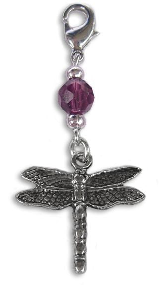 Silver Dragonfly Charm – Mini Hair Twister Accessory front view