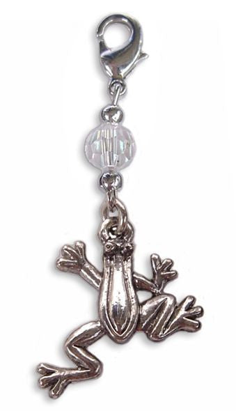 Silver Frog Charm – Mini Hair Twister Accessory front view