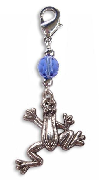 Silver Frog Charm – Mini Hair Twister Accessory front view