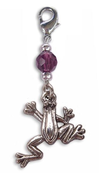 Silver Frog Charm – Mini Hair Twister Accessory front view