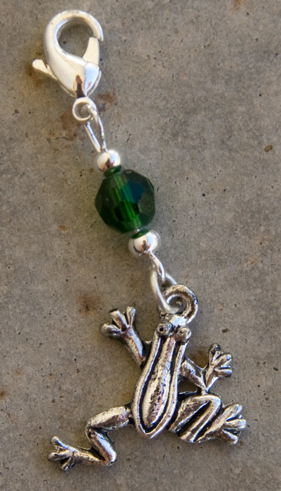 Silver Frog Charm – Mini Hair Twister Accessory front view