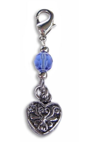 Silver Heart Charm – Mini Hair Twister Accessory front view