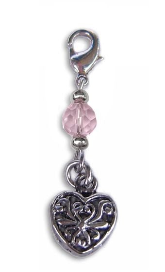 Silver Heart Charm – Mini Hair Twister Accessory front view