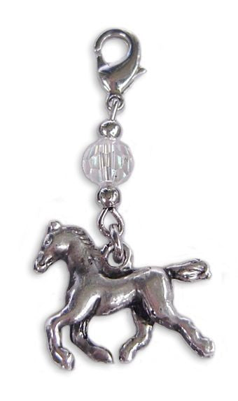 Silver Horse Charm – Mini Hair Twister Accessory front view