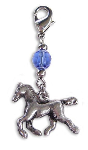 Silver Horse Charm – Mini Hair Twister Accessory front view