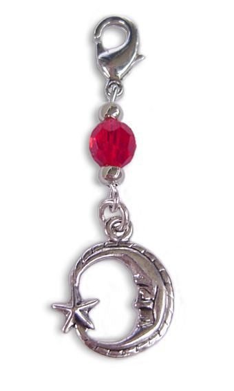 Silver Moon & Star Charm – Mini Hair Twister Accessory front view