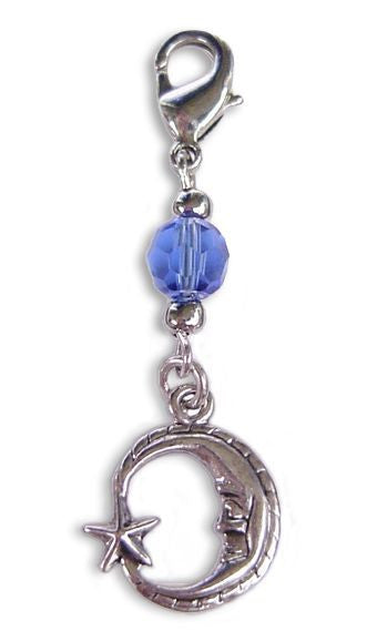 Silver Moon & Star Charm – Mini Hair Twister Accessory front view