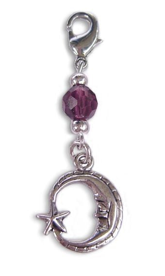 Silver Moon & Star Charm – Mini Hair Twister Accessory front view