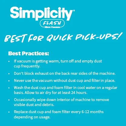 Simplicity Flash Micro Handheld Vacuum Cleaner #F1.6