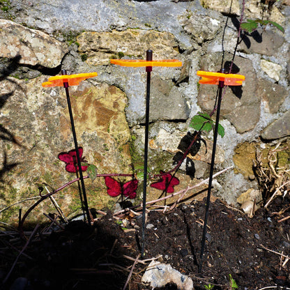Small Garden Décor Ornaments Set of 3 'Gatekeeper Butterfly'