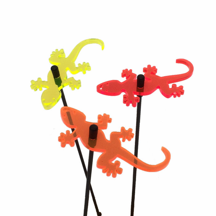 Small Garden Décor Ornaments Set of 3 'Gecko'