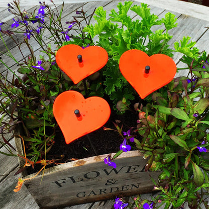 Small Garden Décor Ornaments Set of 3 'Heart'