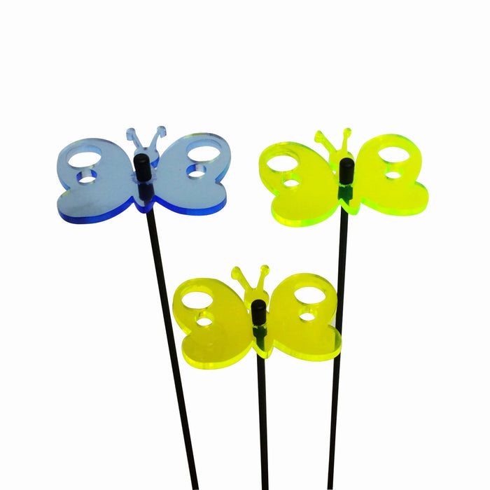 Small Garden Décor Ornaments Set of 3 'Peacock Butterfly'