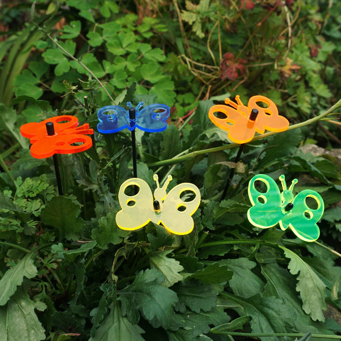 Small Garden Décor Ornaments Set of 5 'Peacock Butterfly'