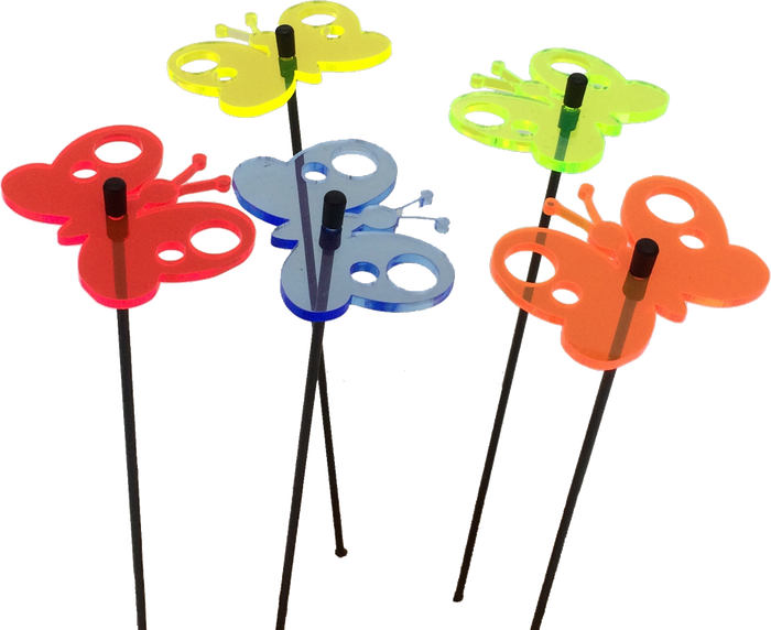 Small Garden Décor Ornaments Set of 5 'Peacock Butterfly'