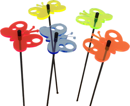 Small Garden Décor Ornaments Set of 5 'Peacock Butterfly'