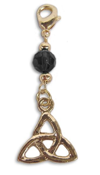 Small Gold Celtic Eternity Knot Charm – Mini Hair Twister Accessory front view