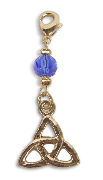Small Gold Celtic Eternity Knot Charm – Mini Hair Twister Accessory front view