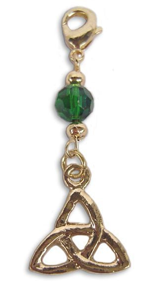 Small Gold Celtic Eternity Knot Charm – Mini Hair Twister Accessory front view