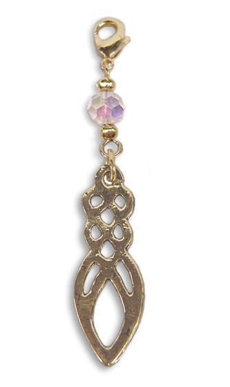 Small Gold Celtic Power Symbol Charm – Mini Hair Twister Accessory front view