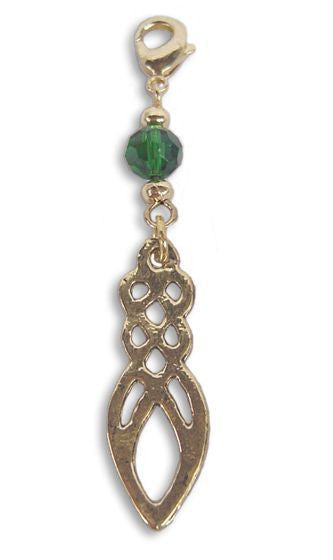 Small Gold Celtic Power Symbol Charm – Mini Hair Twister Accessory front view