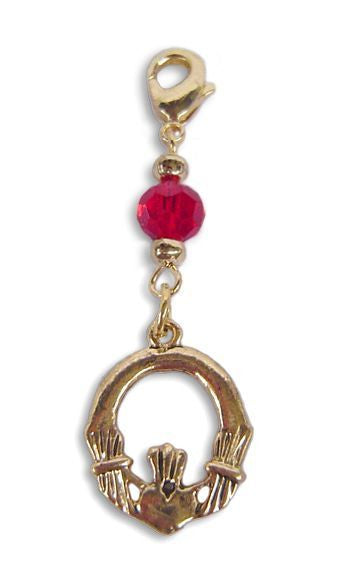 Small Gold Claddagh Charm – Mini Hair Twister Accessory front view