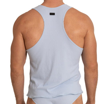 Soft Blue Tank vista posterior de Gigo Underwear
