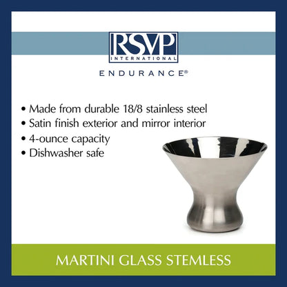 Stainless Steel Martini Glass