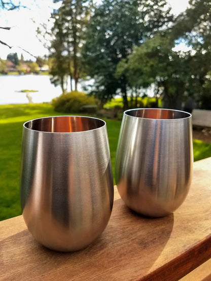 Stemless Stainless Steel Wine Glass