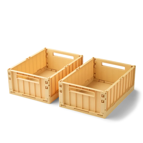 Liewood - Storage Box - Weston M - Set Of 2 - Lemon Yellow